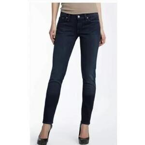 7 For All Mankind Jeans Womens 25 Blue The Skinny Denim Dark Wash Cotton Blend